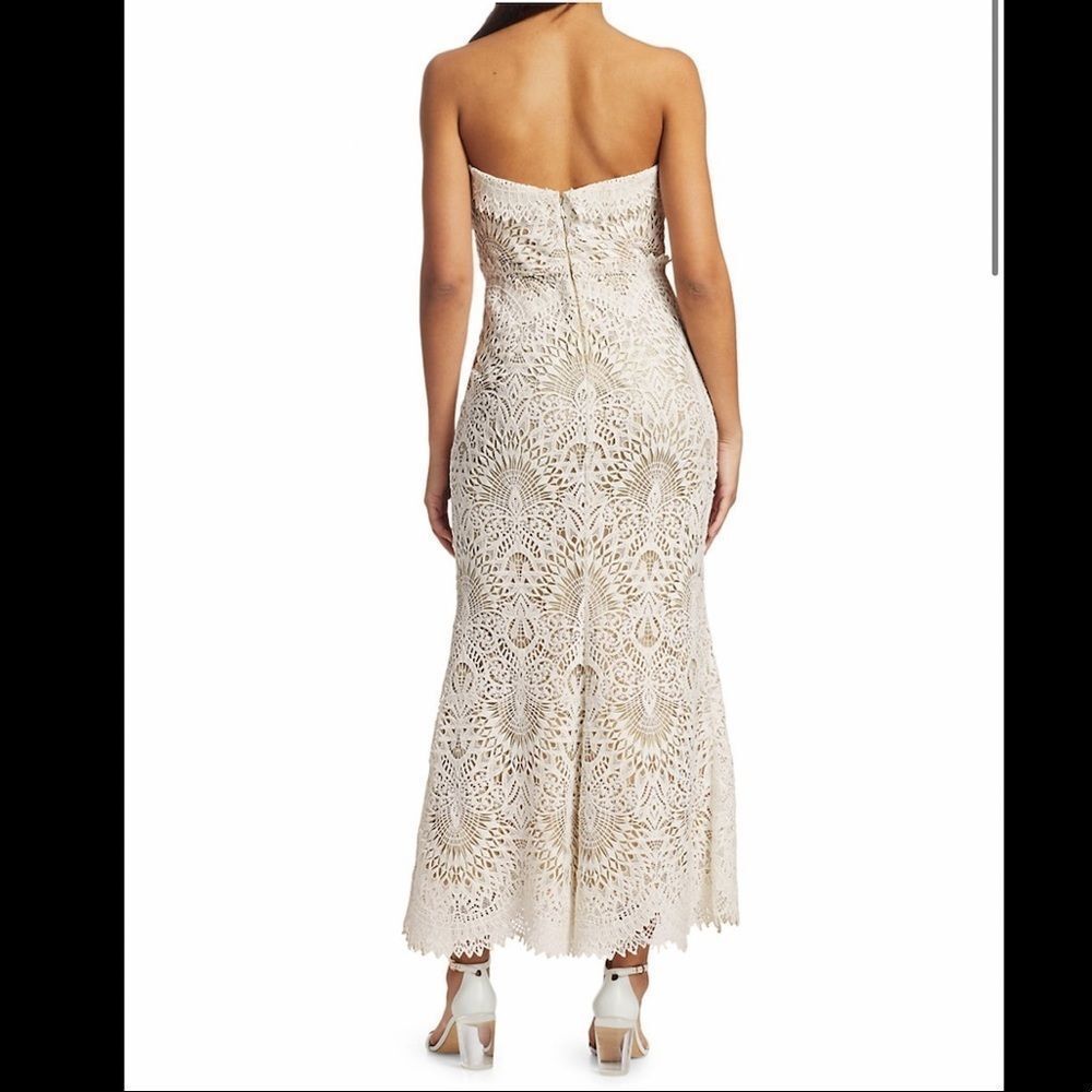 Badgley Mischka Lace Strapless Mermaid Dress - Picture 5 of 12
